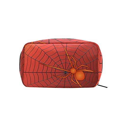 COOSUN Arácnid Red Spider Web Cosméticos Bolsa Embrague Maquillaje Bolsa Organizador Viaje Bolsa de Neceser para Mujeres