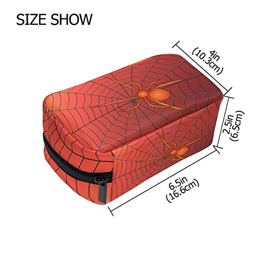 COOSUN Arácnid Red Spider Web Cosméticos Bolsa Embrague Maquillaje Bolsa Organizador Viaje Bolsa de Neceser para Mujeres