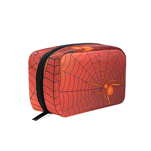 COOSUN Arácnid Red Spider Web Cosméticos Bolsa Embrague Maquillaje Bolsa Organizador Viaje Bolsa de Neceser para Mujeres