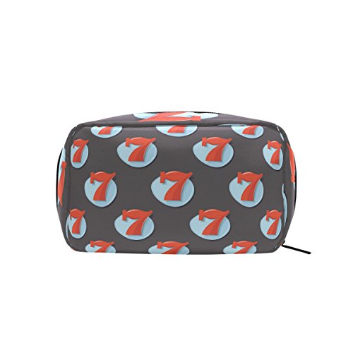 COOSUN - Bolsa de maquillaje con diseño de siete iconos para mujer