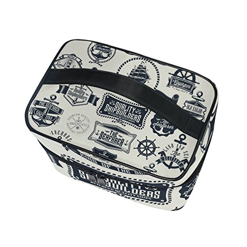 COOSUN De una sola capa de maquillaje del organizador del bolso de múltiples funciones del caso cosmético náutica Badger y etiquetas de los cosméticos bolsa de viaje Neceser Top Mango para Grande Mu