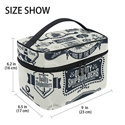 COOSUN De una sola capa de maquillaje del organizador del bolso de múltiples funciones del caso cosmético náutica Badger y etiquetas de los cosméticos bolsa de viaje Neceser Top Mango para Grande Mu