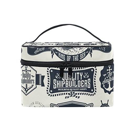 COOSUN De una sola capa de maquillaje del organizador del bolso de múltiples funciones del caso cosmético náutica Badger y etiquetas de los cosméticos bolsa de viaje Neceser Top Mango para Grande Mu