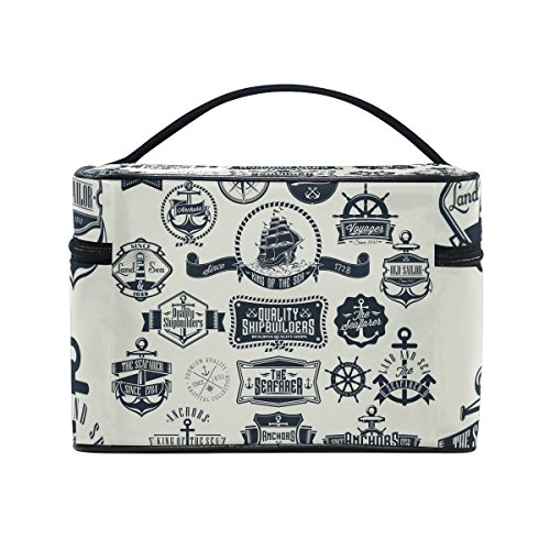 COOSUN De una sola capa de maquillaje del organizador del bolso de múltiples funciones del caso cosmético náutica Badger y etiquetas de los cosméticos bolsa de viaje Neceser Top Mango para Grande Mu