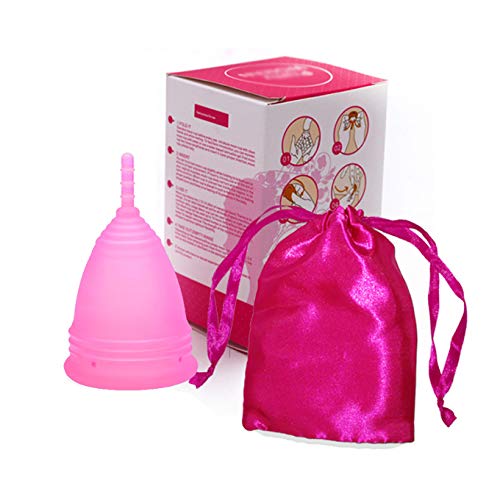 Copa Menstrual,Talla S Rosa,Tazas menstruales de silicona para mujer,período Menstrual Copa Femenina de Higiene,Copa Menstrual Reutilizable,La Mejor Alternativa a los Tampones y las Compresas