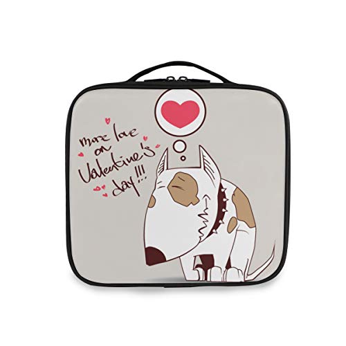 Corazón Del Amor Perro Triste Bolsa de Maquillaje Organizador de Cosméticos Portátil Estuche Mochila con Divisor Ajustable para Mujeres Niñas