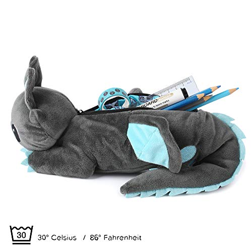 Corimori Estuche Escolar (10+ Modelos) Animales De Peluche Niños, color spark el dragón (negro) (1845-011)