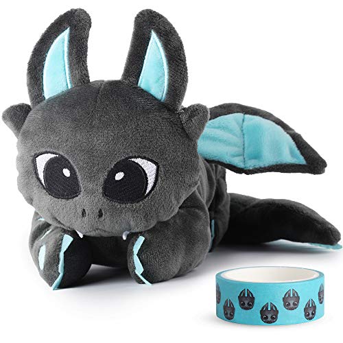 Corimori Estuche Escolar (10+ Modelos) Animales De Peluche Niños, color spark el dragón (negro) (1845-011)