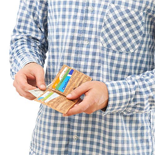 Corkor Cartera de Corcho Vegana Hombre Tarjeta de Credito Regalo Vegan Natural