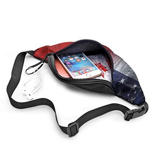 Corner Time Small Artificial Flowers Unisex Casual Waist Bag Union Jack Fanny Pack Money Bum Bag with Adjustable Belt for Running Sports Climbing Travel