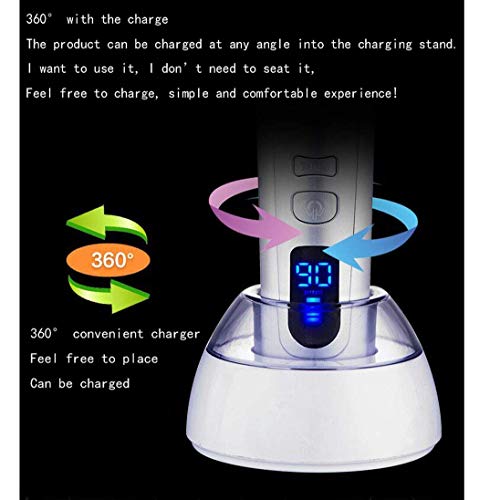 Cortadora de cabello profesional, maquinilla de afeitar eléctrica, cortadora de cabello recargable sin cable, salón con 4 peines de guía para hombres y cortadoras de maquinilla de afeitar (Color: Blan