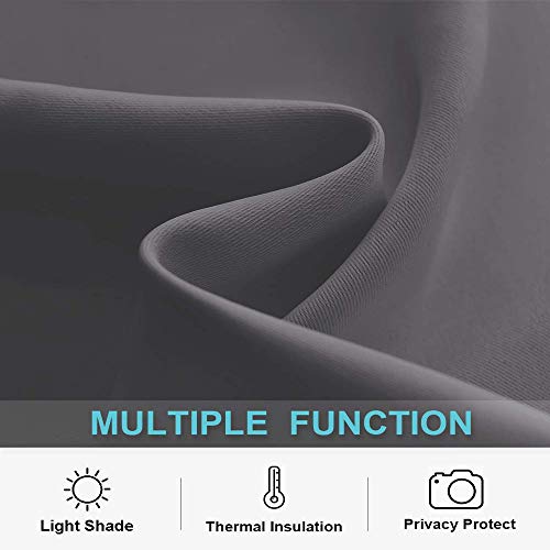 Cortina opaca japonesa japonesa Sakura árbol flores sobre paraguas y ramas curvadas románticas floraciones artísticas 2 paneles W52 x L72 pulgadas negro rosa