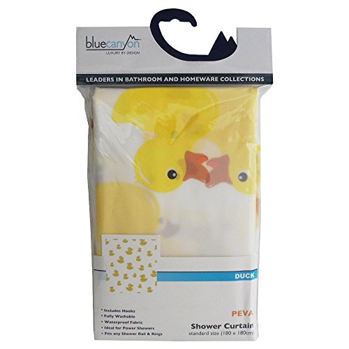 Cortina para Ducha de Patos de Poliacetato de Vinilo de Color: Amarillo