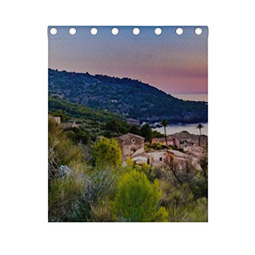 Cortinas opacas para dormitorio Hermosa puesta de sol Costa Mallorca España Isla Cortinas de ventana con aislamiento térmico Paneles de ventana Cortinas Cortina de decoración del hogar （1 par）