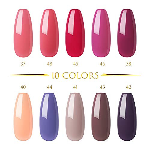 Coscelia 10pcs Esmaltes Semi Permanente Gel de Uñas Polish Soak Off UV LED Nail Art Manicura de 10ml-4