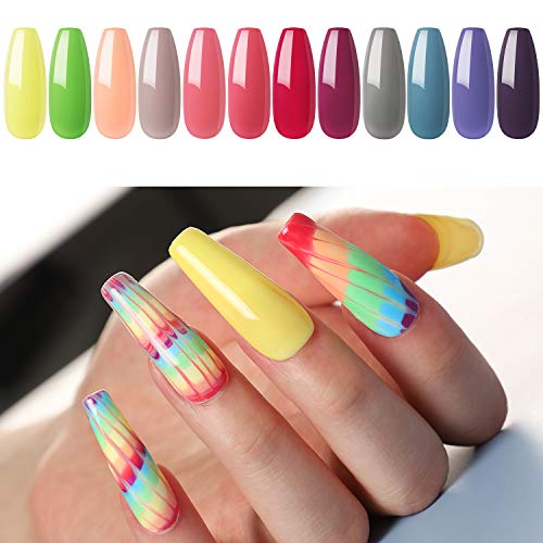 Coscelia Esmalte de Uñas Semipermanente Uñas de Gel UV/LED Kit de Manicura 12pcs Esmalte en Gel UV/LED Gel de Uñas 10ml Nail Art