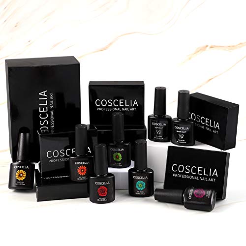 Coscelia Esmalte de Uñas Semipermanente Uñas de Gel UV/LED Kit de Manicura 12pcs Esmalte en Gel UV/LED Gel de Uñas 10ml Nail Art
