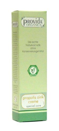Cosméticos naturales sin conservantes: Propolis Zinc Crema facial – en caso de acné y manchas de la piel, tubo de 50 ml