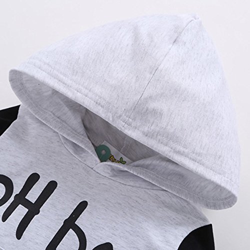 Covermason Conjunto de Bebé Niño, OH Boy Impresión Encapuchado Suéter y Enrejado Pantalones para 0-3Años