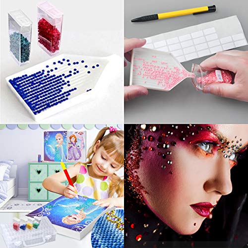 Cozywind Caja De Pintura De Diamante Conjunto de Caja De Almacenamiento 91pcs Mini Caja para DIY,Uñas,Joyas,Bricolaje,Pintura Diamante y Punto de Cruz