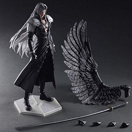 CQ Pop Figura Final Fantasy VII: Advent Children - Sephiroth Atcion Figura Figura Colección de PA Kai - Alas y reemplazables Manos 11" Toys