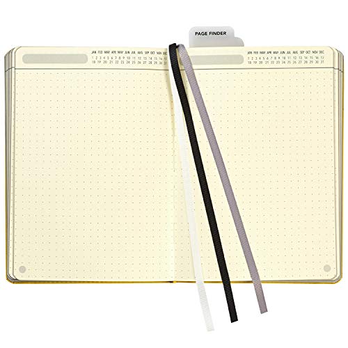 C.R. Gibson - Diario de piel sintética con cuadrícula de puntos, 15,24 x 21,59 cm, 240 páginas, color amarillo