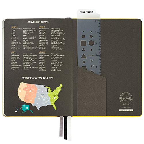 C.R. Gibson - Diario de piel sintética con cuadrícula de puntos, 15,24 x 21,59 cm, 240 páginas, color amarillo