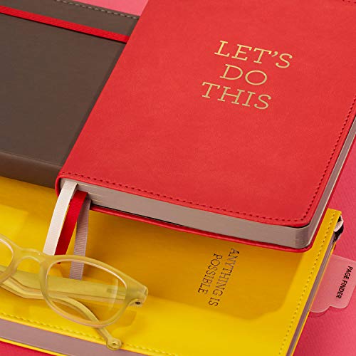 C.R. Gibson - Diario de piel sintética con cuadrícula de puntos, 15,24 x 21,59 cm, 240 páginas, color amarillo