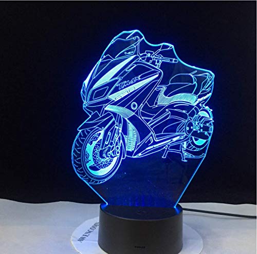 Creativo Luz nocturna visual AMOR Navidad Modelo de motocicleta Luminous 3D Led Lámpara Colorido toque Nightlight Flash Lighting Glow in the Dark Motor Toys