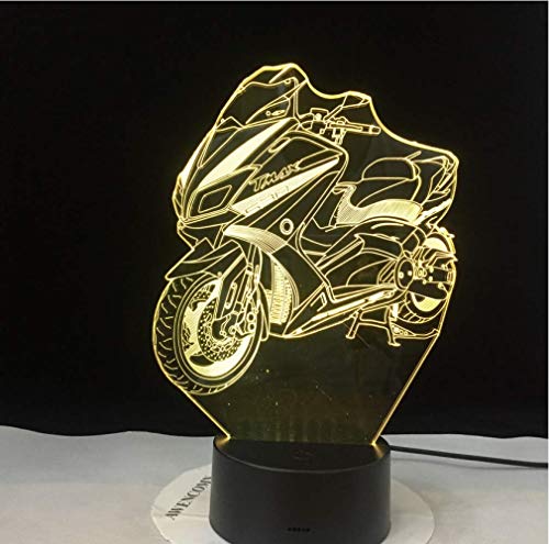 Creativo Luz nocturna visual AMOR Navidad Modelo de motocicleta Luminous 3D Led Lámpara Colorido toque Nightlight Flash Lighting Glow in the Dark Motor Toys
