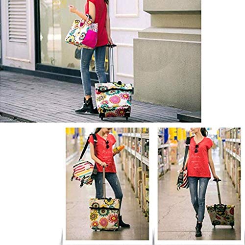 Creativo portátil plegable carro de compras bolso de mano multifunción cinta de cifrado plm46