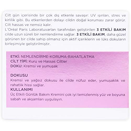 Crema Active Day Triple L'Oreal Paris Multi-Protector Hidratante y Piel Sensible 50ml Piel Seca