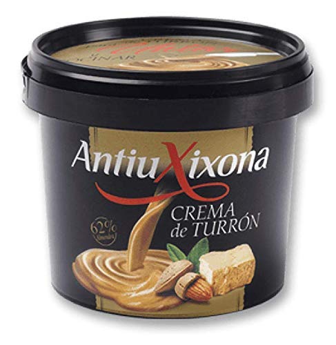 Crema de Turrón de Jijona para Untar y cocinar - 350 gramos - Marca Antiu Xixona - Directa para consumir - Muy utilizada para elaborar postres y salsas de turrón de Jijona