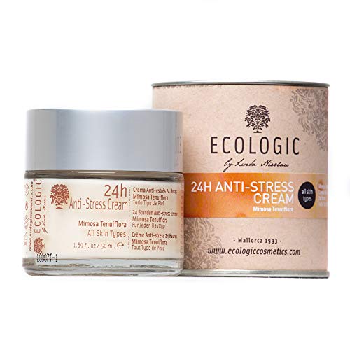 Crema Facial Anti Estrés 24h (Mimosa Tenuiflora y Manzanilla) - 50 ml. Ecologic Cosmetics by Linda Nicolau. Bio cosmética sostenible, vegana, orgánica, ecológica, eco friendly y climate friendly