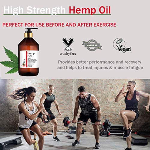 Crema Gel Calmante y Hidratante de masajes corporal, lubricante alivia dolores muscular Pomada tratamiento con aceite de cáñamo antiinflamatorio natural 250 ml