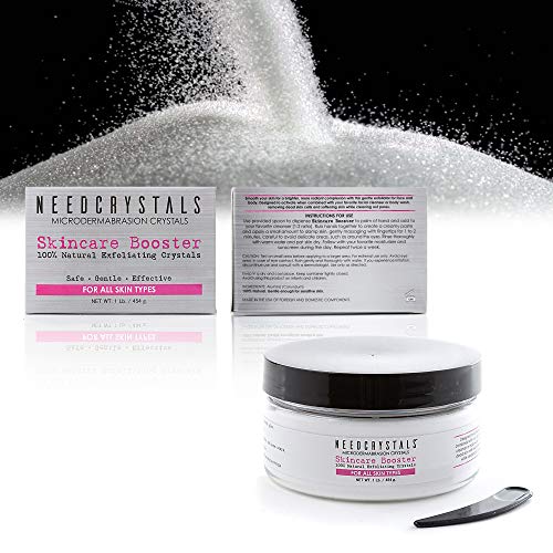 Cristales de microdermoabrasión de NeedCrystals, exfoliación facial. Exfoliante facial natural para pieles apagadas o secas mejora cicatrices de acné, espinillas negras, tamaño de poro, arrugas, manchas y textura de la piel. 454 Gramos