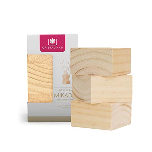 CRISTALINAS. Ambientador Natural Wood. Kit Completo (Varillas, Base de Madera y Esencia). Difusor de Varillas. Mas de 12 semanas. 100ml. Aroma (Dama de Noche)