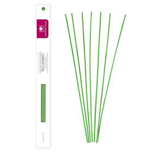 CRISTALINAS. Ambientador Natural Wood. Kit Completo (Varillas, Base de Madera y Esencia). Difusor de Varillas. Mas de 12 semanas. 100ml. Aroma (Dama de Noche)