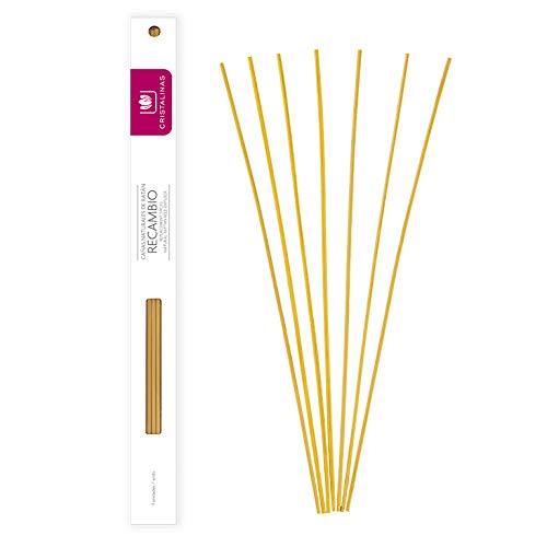 CRISTALINAS. Ambientador NATURAL WOOD. Kit completo ( Varillas, base de madera y esencia). Difusor de varillas. Mas de 12 semanas. 100ml. Aroma (Jazmín)