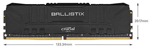 Crucial Ballistix BL2K8G32C16U4B 3200 MHz, DDR4, DRAM, Memoria Gamer para Ordenadores de sobremesa, 16GB (8GB x2), CL16, Negro