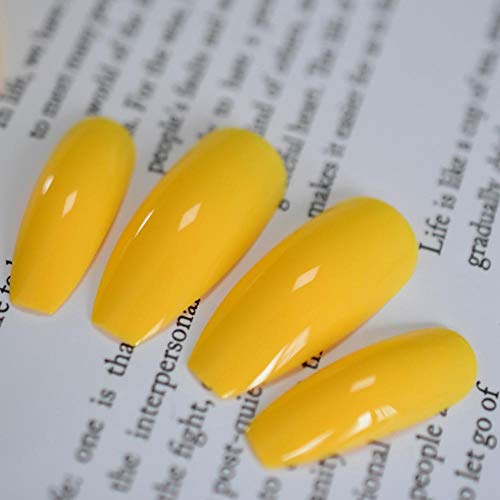 CSCH Uñas postizas"Hay neón brillante en las uñas postizas, barba larga amarilla, forma de bailarina, sin cinta para los dedos"