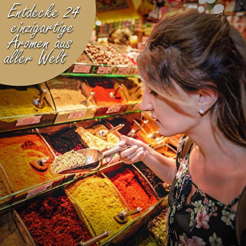 C&T Calendario de Adviento de Pimienta 24 variedades de Pimienta Gourmet Mundo | Calendario de Navidad como Regalo para los Adultos | Calendario de Adviento de Especias