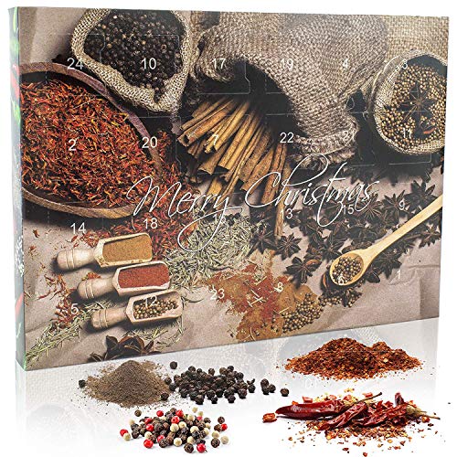 C&T Calendario de Adviento de Pimienta 24 variedades de Pimienta Gourmet Mundo | Calendario de Navidad como Regalo para los Adultos | Calendario de Adviento de Especias