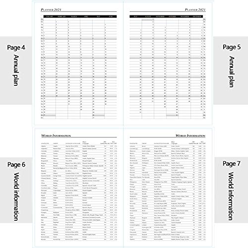 Cuaderno A5 Agenda CláSica 2021 Cierre Ventana Retro Diario Funda Piel SintéTica con BolíGrafo Exclusivo para Regalo Adecuado para JóVenes Literarios Y Gente Negocios,Orange Brown