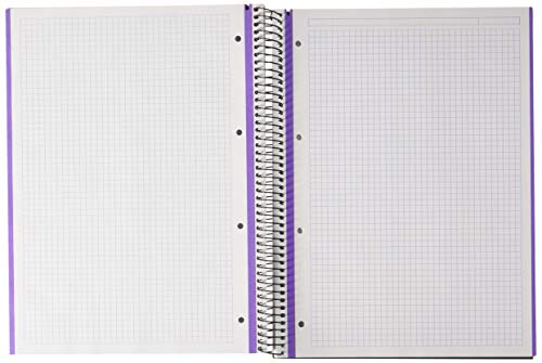Cuaderno microperforado A4 Enri. Pack de 5 unidades. Tapa extradura. 120+40 Hojas. Cuadrícula 4x4.