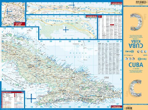 Cuba, mapa de carreteras plastificado. Escala 1:1.000.000. Borch.: BB.070