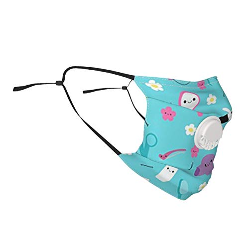 Cubierta de protección Reutilizable de peluquería de Dibujos Animados con filtros de válvula de respiración y 2 filtros para Hombres/Mujeres