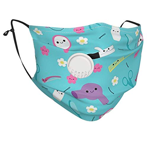 Cubierta de protección Reutilizable de peluquería de Dibujos Animados con filtros de válvula de respiración y 2 filtros para Hombres/Mujeres