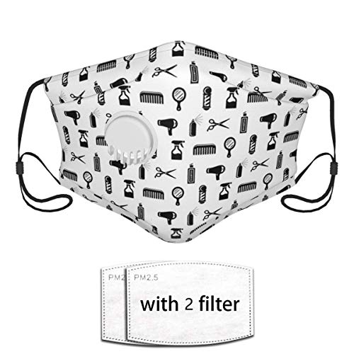 Cubierta de protección Reutilizable para peluquería y peluquería con filtros de válvula de respiración y 2 filtros para Hombres/Mujeres