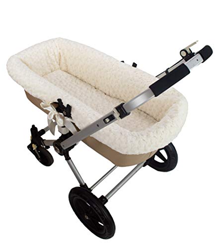 Cubre capazo o funda universal acolchada + sábana bajera. (Pelo rizado beige)